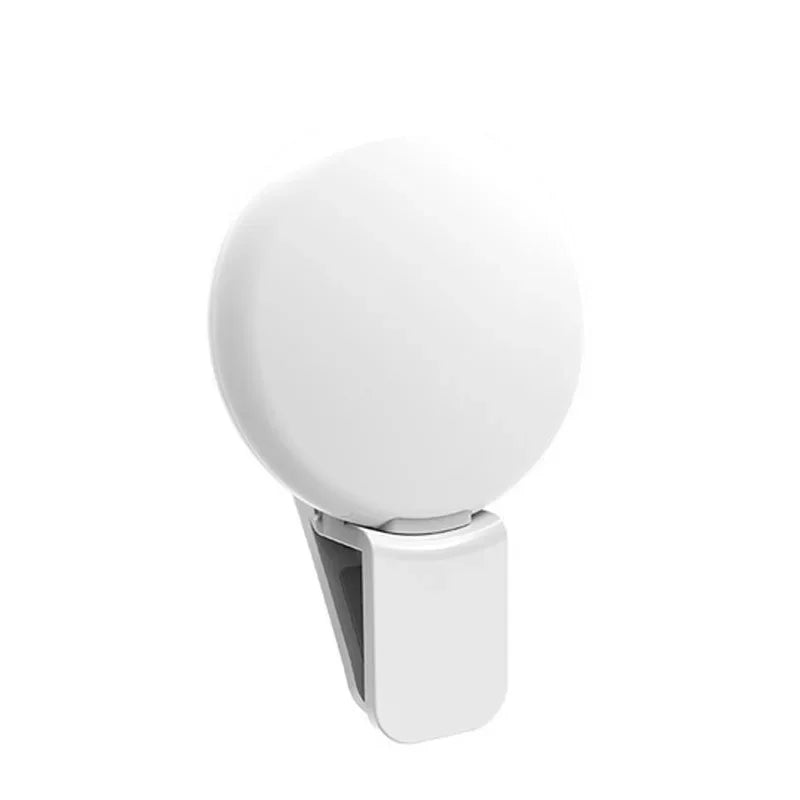 RadiantGlow Mini Clip-On Selfie Light for Phone & Tablet, 3-Mode Dimming
