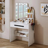 Modern Vanity Desk with Lighted LED Mirror and Comprehensive Storage Features - LP Replenish
