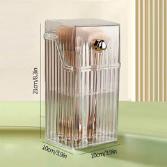 Acrylic Makeup Brush Holder With Lid