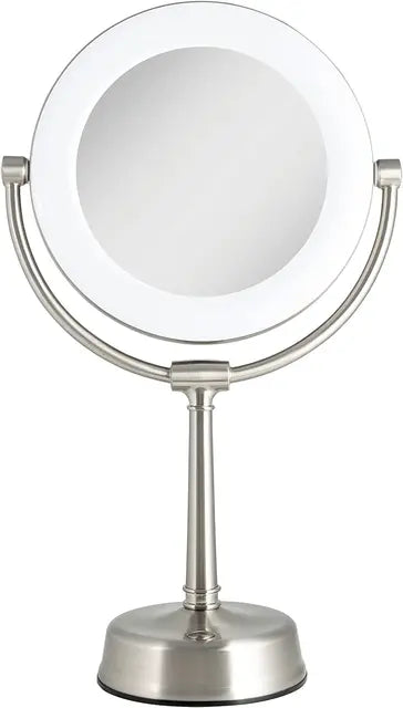 LED Lighted Makeup Mirror with 1x/10x Magnification and Swivel Design for Vanity Desk - LP Replenish