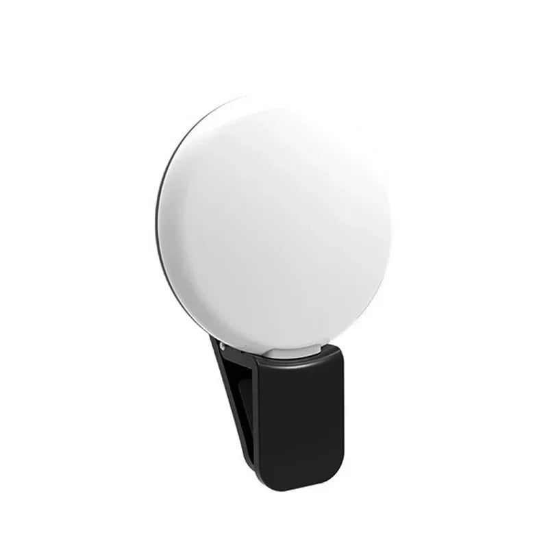 RadiantGlow Mini Clip-On Selfie Light for Phone & Tablet, 3-Mode Dimming