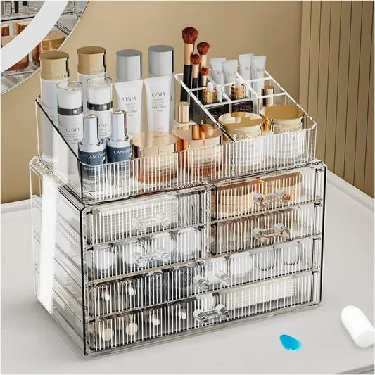 Clear Makeup Organizer with Acrylic Drawers