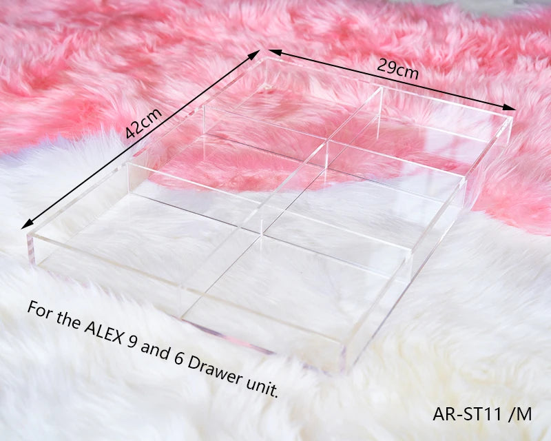 Adjustable Acrylic Drawer Grid Tray for ALEX 5 and 9 Drawer Units