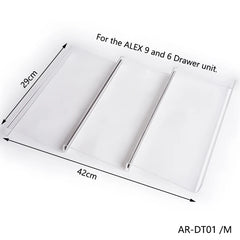 Acrylic Lipstick & Lipgloss Display Tray for ALEX 5 and 9 Drawer Units with Adjustable Magnetic Rows