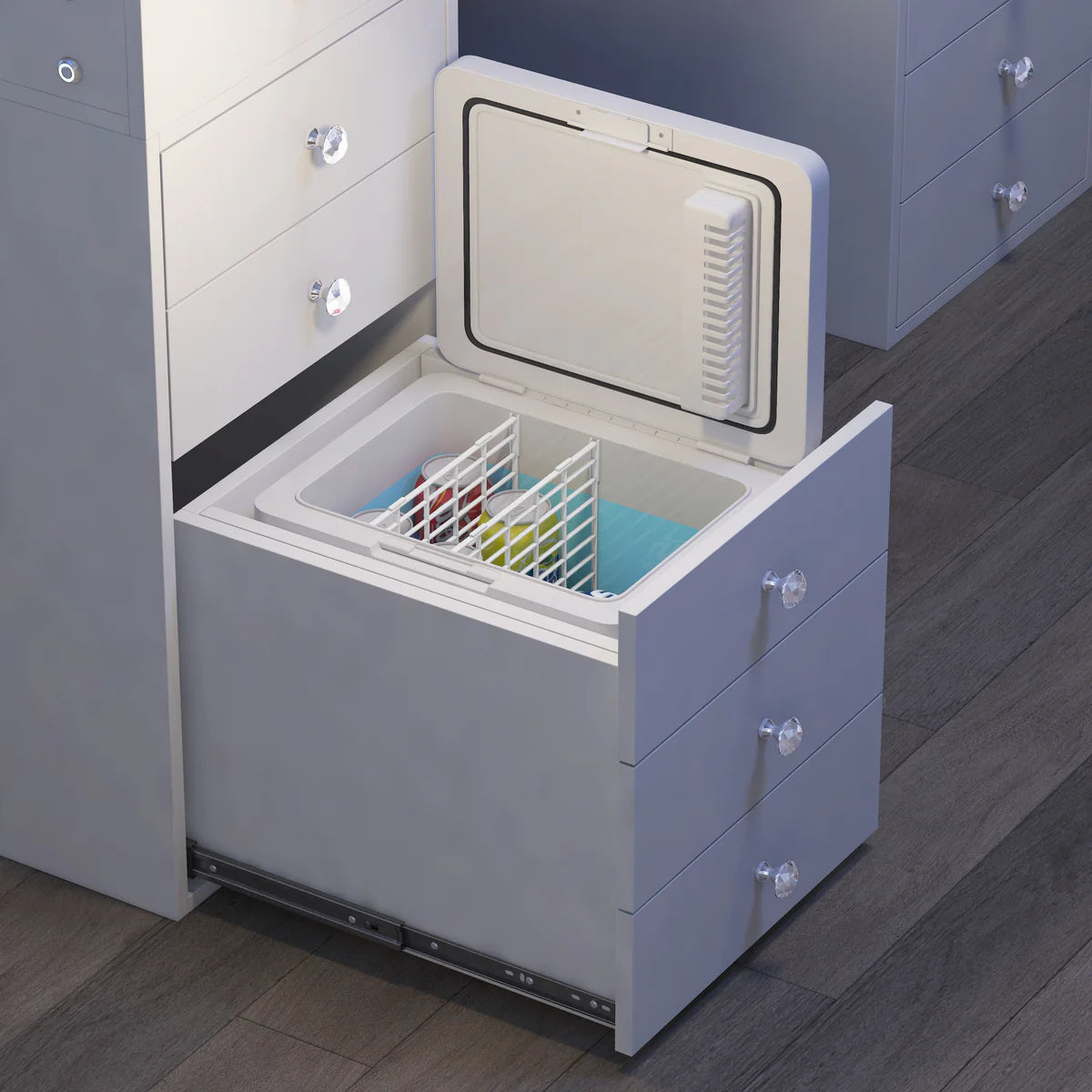 VanitiBar Chill | Vanity Desk with Built In Mini Fridge
