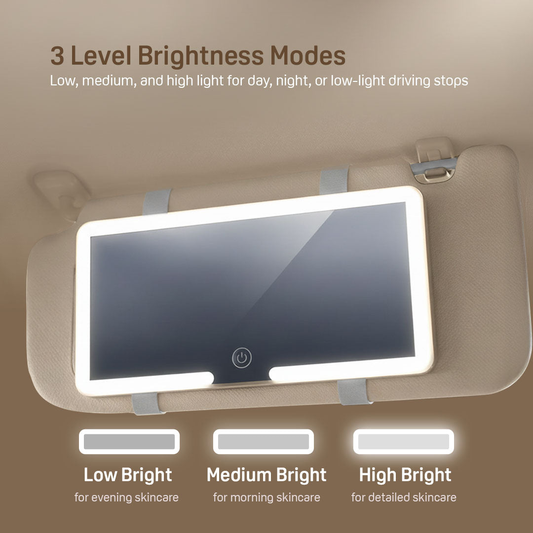 GoGlow Visor | Rechargeable Car Visor Vanity Mirror with Light