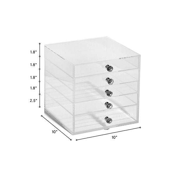 5 Drawer Acrylic Makeup Organizer - Lumina Pro USA -