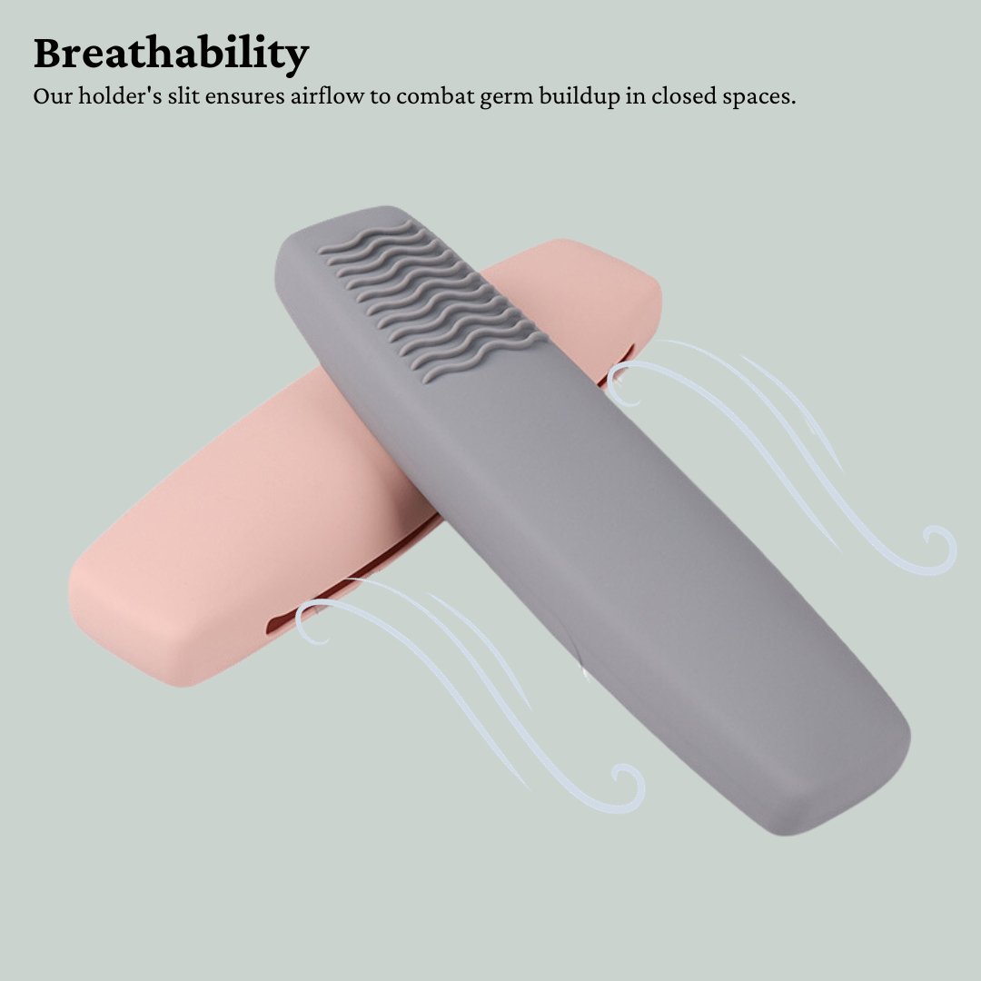 Magnetic Silicone Makeup Brush Holder: Travel-Friendly with Built-in Cleaning Grooves & Anti-Germ Slit - Lumina Pro -